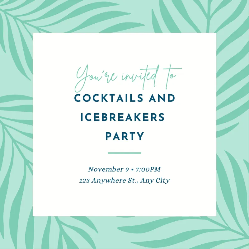 Cocktails and Icebreakers Party invitation