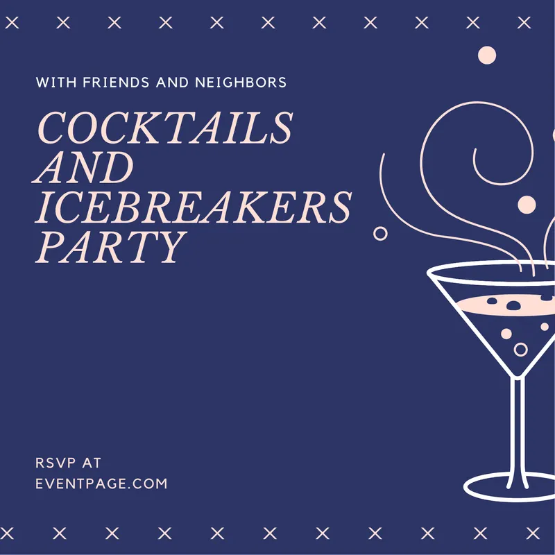 Cocktails and Icebreakers Party invitation