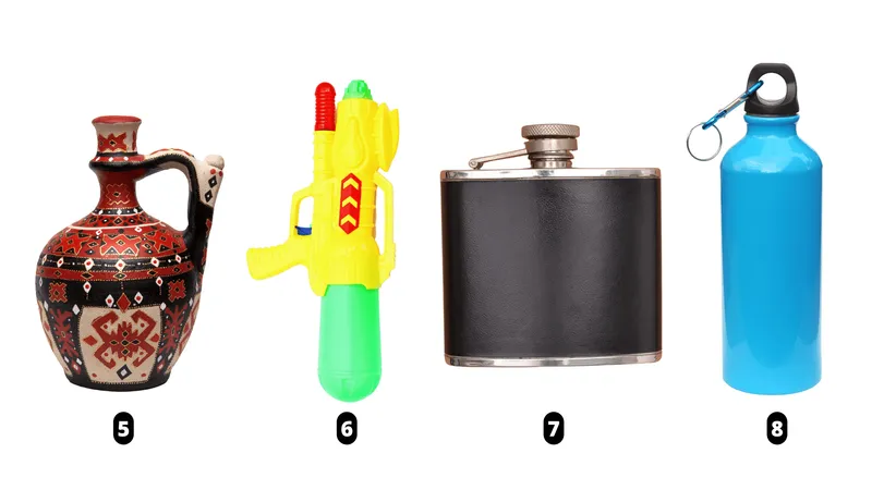 flagon, squirt gun, flask, canteen
