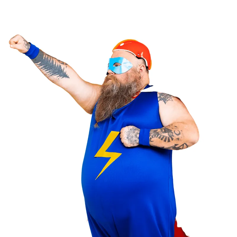guy in a superhero costume