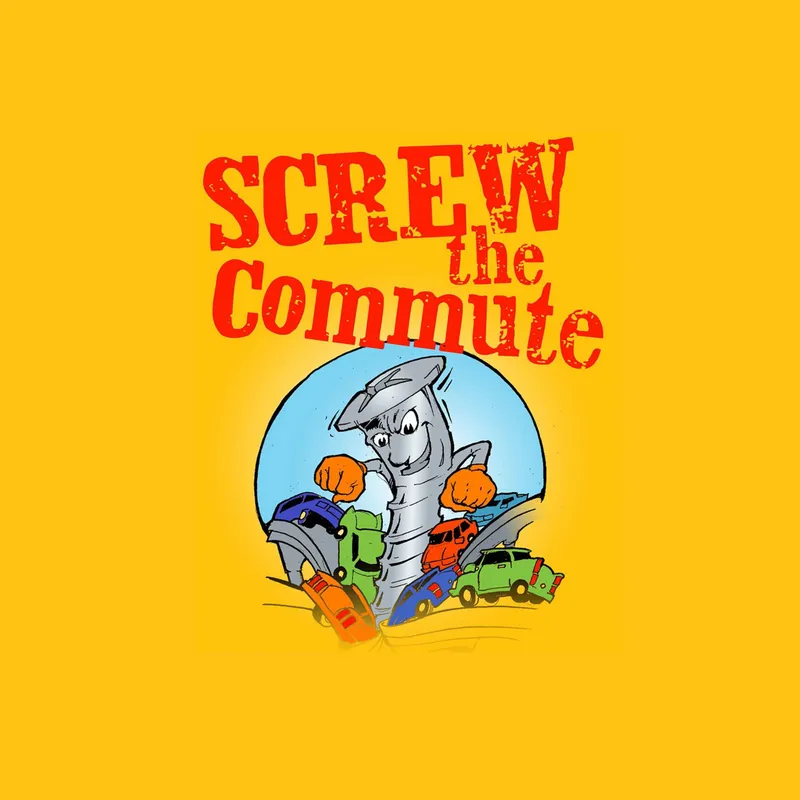 header text saying 'Screw the commute'