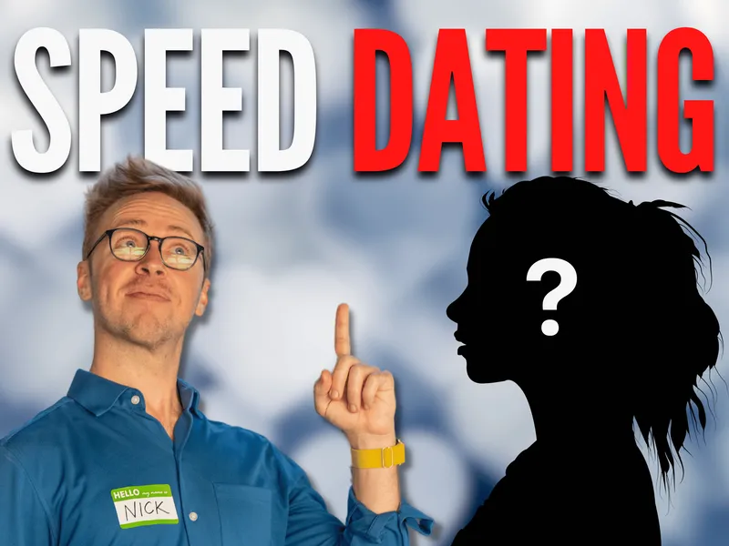 anonymous woman in black with the title Speed Dating - Speed dating event