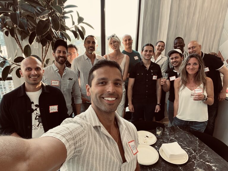 A group photo from a cocktail party in Toronto Canada