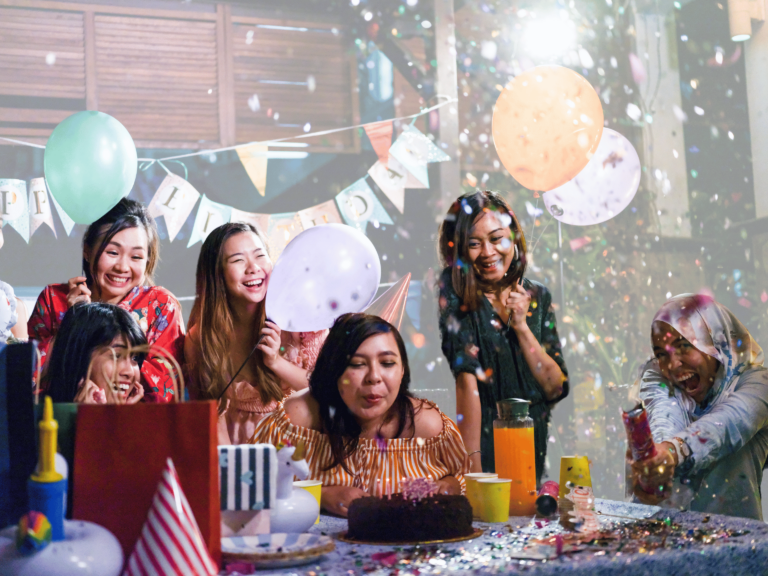 Group of girls celebrating